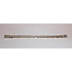 Vintage Milor 925 Sterling Silver Greek Key Bracelet Italy 7” 20.8g